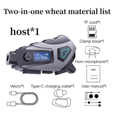 K10 Helmet Bluetooth Headset with DVR Recording, FM Radio, Voice Assistant, CVC Noise Reduction, IPX8 Waterproof, 40H Battery, HiFi Audio for Motorcycle Riding