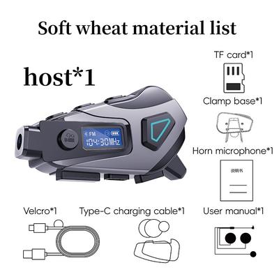 K10 Helmet Bluetooth Headset with DVR Recording, FM Radio, Voice Assistant, CVC Noise Reduction, IPX8 Waterproof, 40H Battery, HiFi Audio for Motorcycle Riding