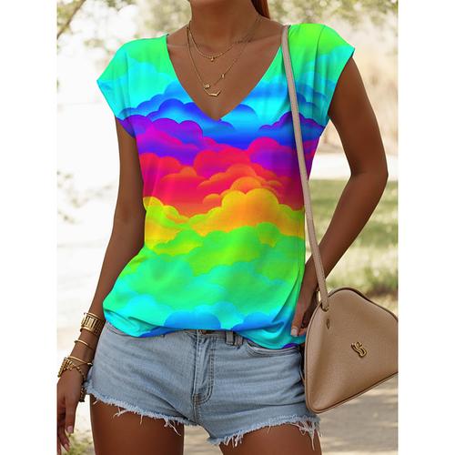 LGBT Pride Parade Pride Raindow Women's Camisole Tank Top Graphic Geometric Vintage Stylish Casual Sleeveless V Neck Regular Tops Daily Vacation Wear Print Blue Purple Orange Summer Spring
