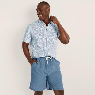 Pull-On Casual Shorts, Men, size: 32-34, regular, Blue, Cotton, by Lands' End