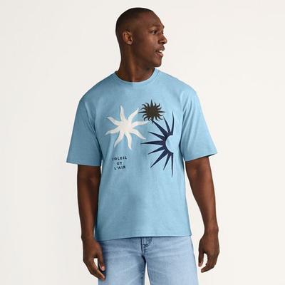 Appliqué Graphic Tee, Men, size: 46-48, regular, Blue, Cotton, by Lands' End