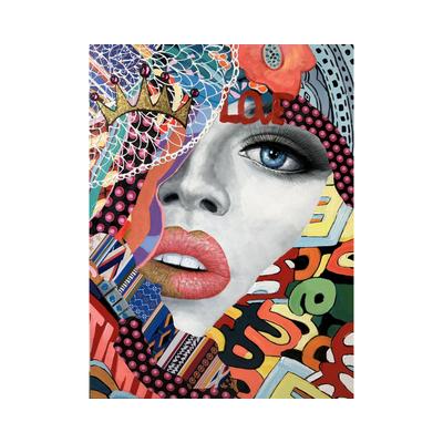 La Casa »Popart Lady Kussmund und Krone« Ölbild handbemalt Image