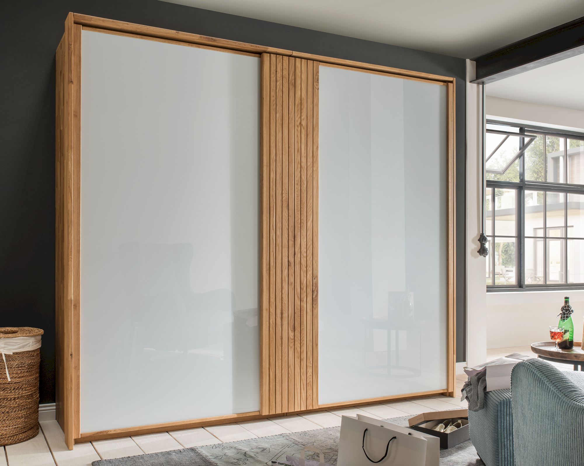 Massivholz »Jupiter« Schiebetüren Kleiderschrank III – erhältlich in 2 Holzarten