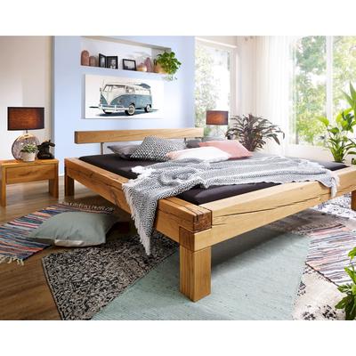3S Frankenmöbel »Bella Notte II« Massivholz Bett mit Kopfteil Balken – erhältlich in Wildeiche und in Größen von 140x200 bis 200x200 cm Image