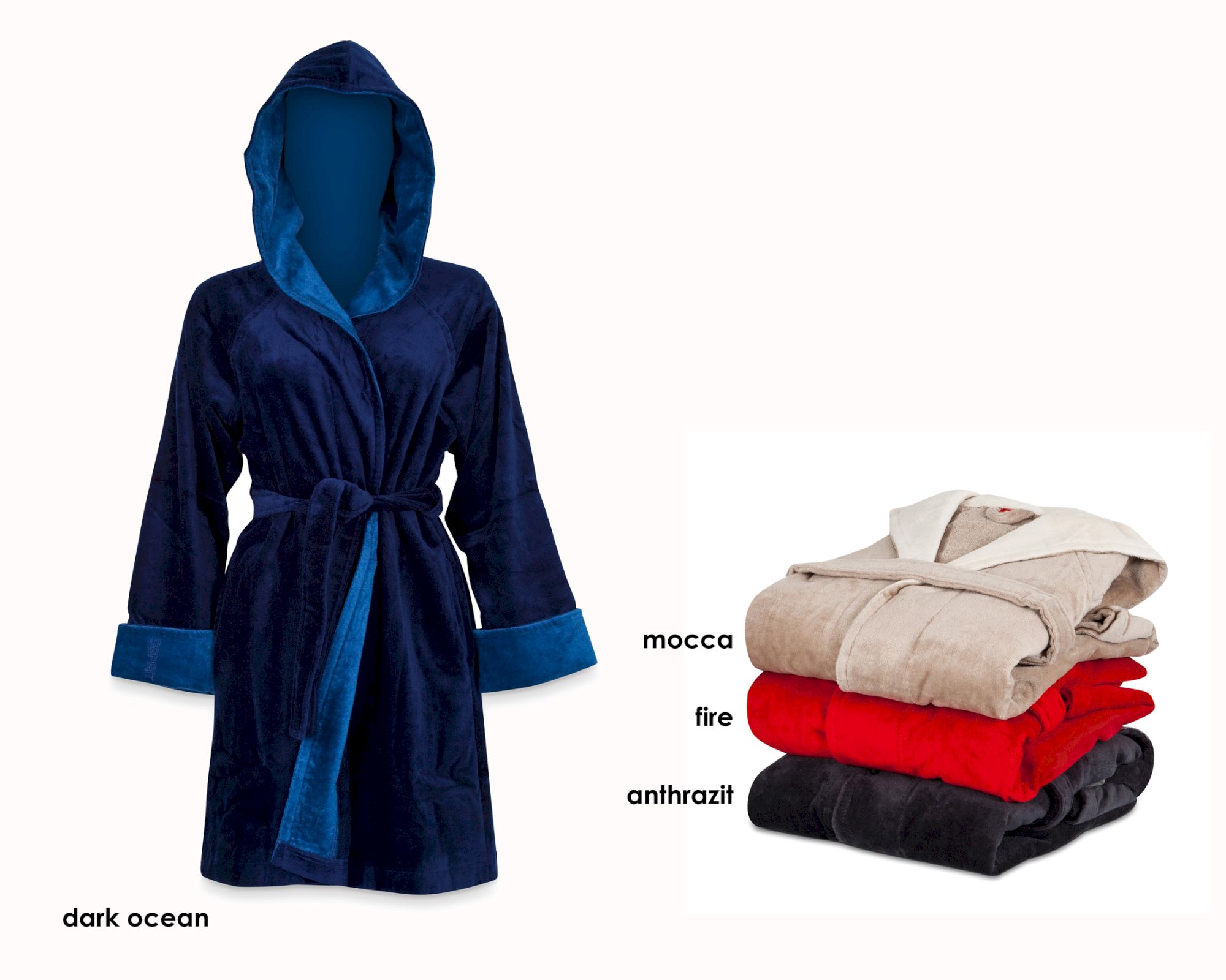 Esprit Duo Velour Bademantel – erhältlich in 5 Farben Image