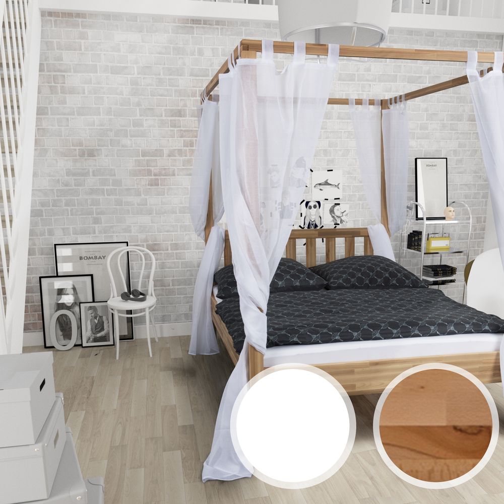 Schwarzwald Massivholz »Karoline« Himmelbett – erhältlich in 4 Größen