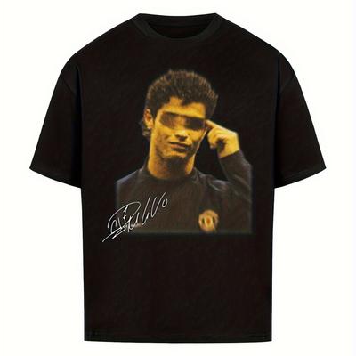 TEMU The Soul Picnic Comfortable Cotton Men's Round Neck Short Sleeves T-shirt 180g Image