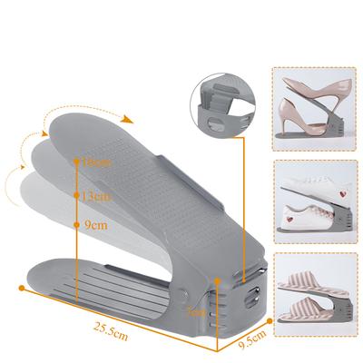 TEMU 10pcs Gray Shoe Storage Rack Shoe Rack Height Adjustable Shoe Rack Adjustable Shoe Stacker Image