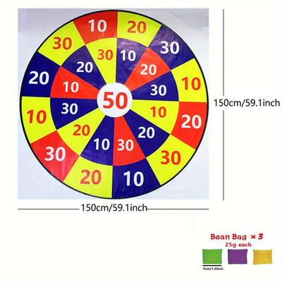 TEMU 1.5m/1m Throwing Game Set With 3 Sandbags - Colorful Party Game For Sports, Camping, Picnics & More - No Electricity Needed, Outdoor Gear|vibrant |durable Vinyl Material, Outdoor Games Image