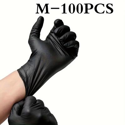 TEMU 100pcs Disposable , Durable And Elastic Household Cleaning, Waterproof, Suitable For Hair Dyeing, Pet Bathing, Waterproof, Suitable For Hands, Non-medical Gloves Image