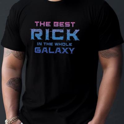 TEMU Name Best Rick In Print Tee Shirt, Tees For Men, Casual Short Sleeve T-shirt For Summer Image