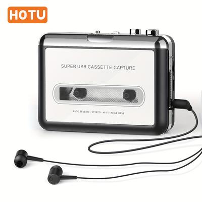 TEMU Hotu 1pc Cassette Converter, Tape Converter, Dry Battery Or Usb Plug And Play, 2 Functions In One, Capture Mp3 Audio Through The Audio Output For Fun Image