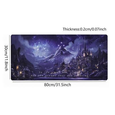 TEMU 1pc Starlight Large Mouse Pad, Keyboard Mat Desk Mat With Stitched Edges, Non-slip Waterproof Rubber Base Mouse Pad Computer Accessories For Office And Home Image