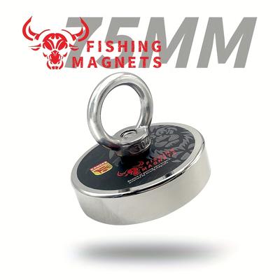 TEMU Heavy-duty Neodymium Scrap Magnet With Pull Of 350 , Single-sided 7.5cm, Permanent , Durable Industrial Magnets Suitable For Large Metal Recycling Image