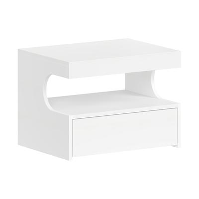 TEMU Bedside Table Hanging Cabinet, Wall-mounted Chest Of Drawers, Floating Ledge With 1 Drawer With Glides, U-shaped , Modern, For Bedroom, Living Room, 30 X 40 X 29.2cm White, Mounted Closet Systems Image