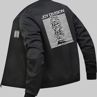 TEMU Pattern Fashion Casual Men's Outdoor Jacket, Stand Collar Long Sleeve Jacket With Zipper And Pocket For Autumn And Winter Image