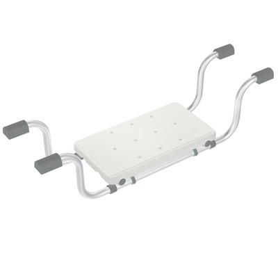 TEMU Adjustable Non-slip Bathtub Seat For Seniors & Pregnant Women - Extendable 72-82cm, White Plastic Seat With Aluminum Tubes & Pvc Handles, Durable & Easy To Assemble, 150kg Load Capacity Image