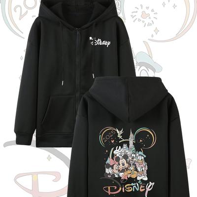 TEMU Women's Pink Mouse & Hoodie - Casual Long Sleeve Zip-up With Drawstring, Double Pocket, Round Neck, , Casual Wear Hoodie | Design | , Apparel Image