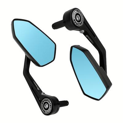 TEMU Pair Of Adjustable Scooter Rearview Mirrors - 360° Rotatable, On Handlebars, Cnc, Black - Enhance Visibility And Safety - Perfect Gift For Cyclists Image