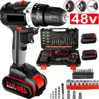 TEMU Battery Screwdriver Set, Impact Driver Set With Drills And Toolbox, Multi-tool Accessories Image