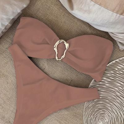 TEMU Sexy Women' Color Sleeveless Swimsuit, High Stretch, Polyamide 80% Elastane 20%, For Image
