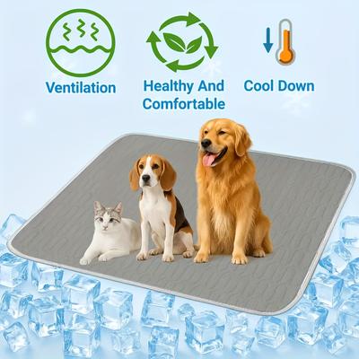 TEMU Extra Large Cooling Pet Mat, Dog Pad, Ice Fiber Fabric Pet Mat, Summer Cooling Pad For Cats And Dogs Suitable For Types Of Pets Including Small, Medium, And Large Image