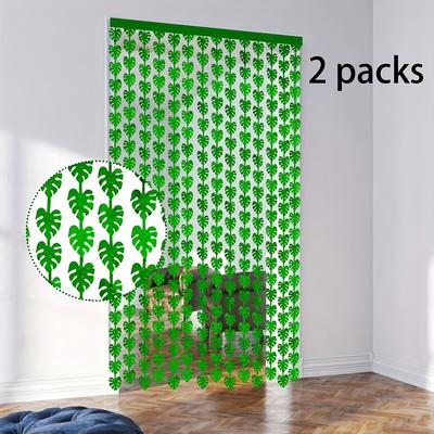 TEMU 2pcs/1pack Curtain, Leaf Garland, Party Decoration, Suitable For Summer Beach, Swimming Pool Party, Hawaiian Theme Event Decoration, Photo Props Image