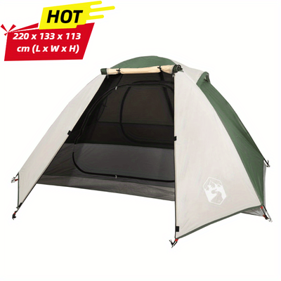 TEMU Dome Camping Tent 2 Person Green Waterproof Tent Material: 185t Polyester With Pu Coating Mesh Material: 68d Polyester Floor Material: Pe Inner Tent Dimensions: 220 X 133 X 113 Cm (l X W X H) Image