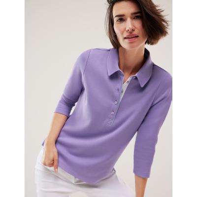 Walbusch Damen Polo Hemd Strukturmuster Lila Image
