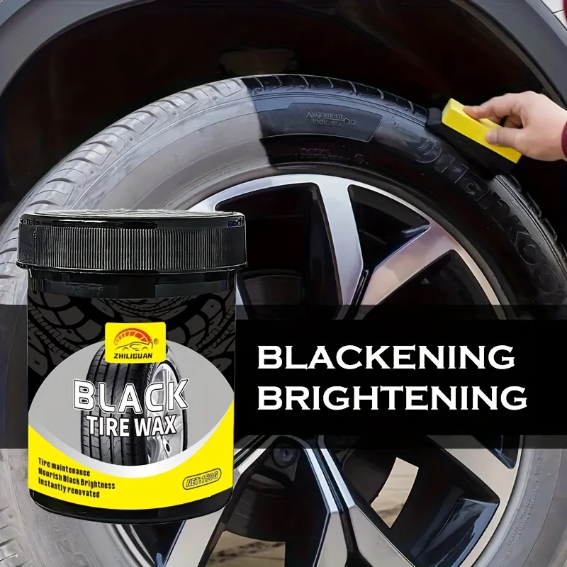 Schwarzes Reifenwachs – kristallklares Auto-Restaurierungs- und Innenverkleidungsbeschichtungsmittel, glänzende Oberfläche, keine Chemikalien, für alle Fahrzeugtypen Image