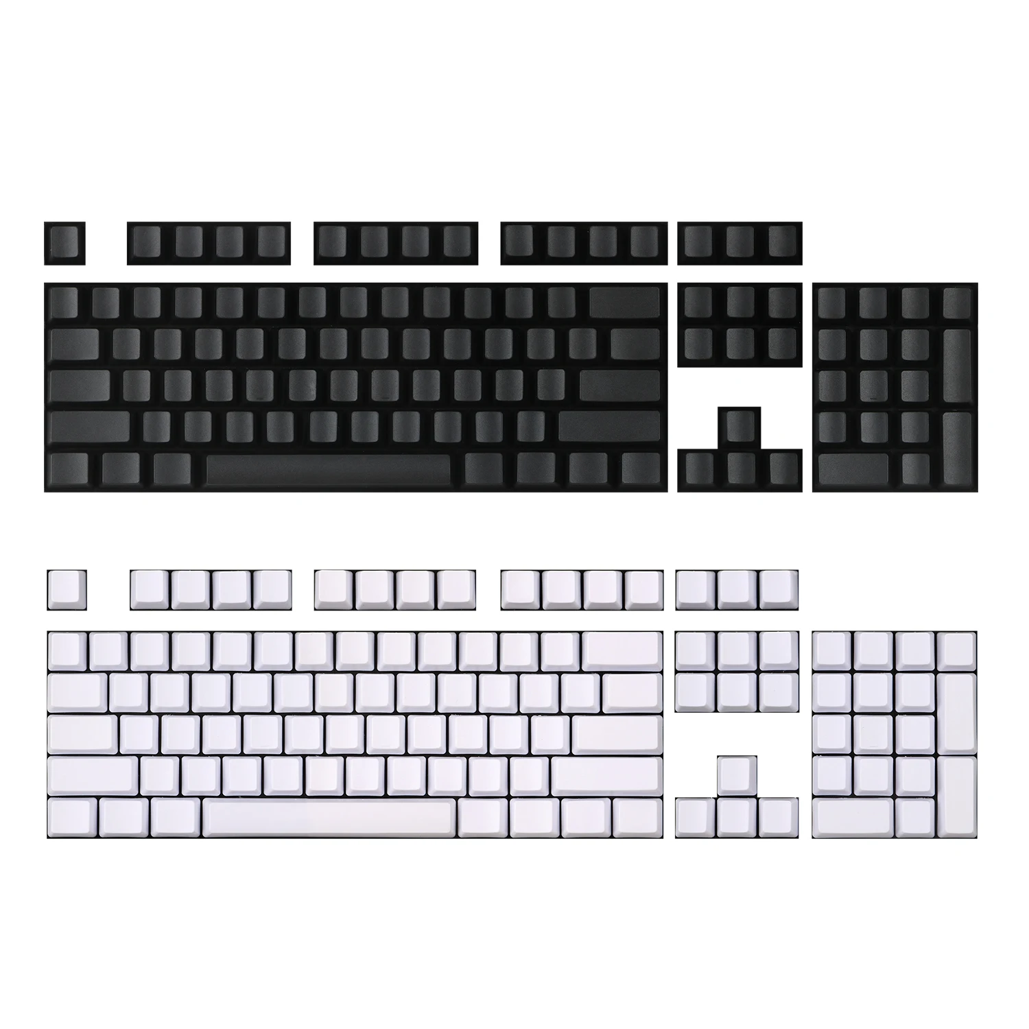 Weiß, schwarz, blanko, dickes PBT-OEM-Profil, 61, 87, 104, ANSI-Tastenkappen für mechanische MX-Switches-Tastatur Image