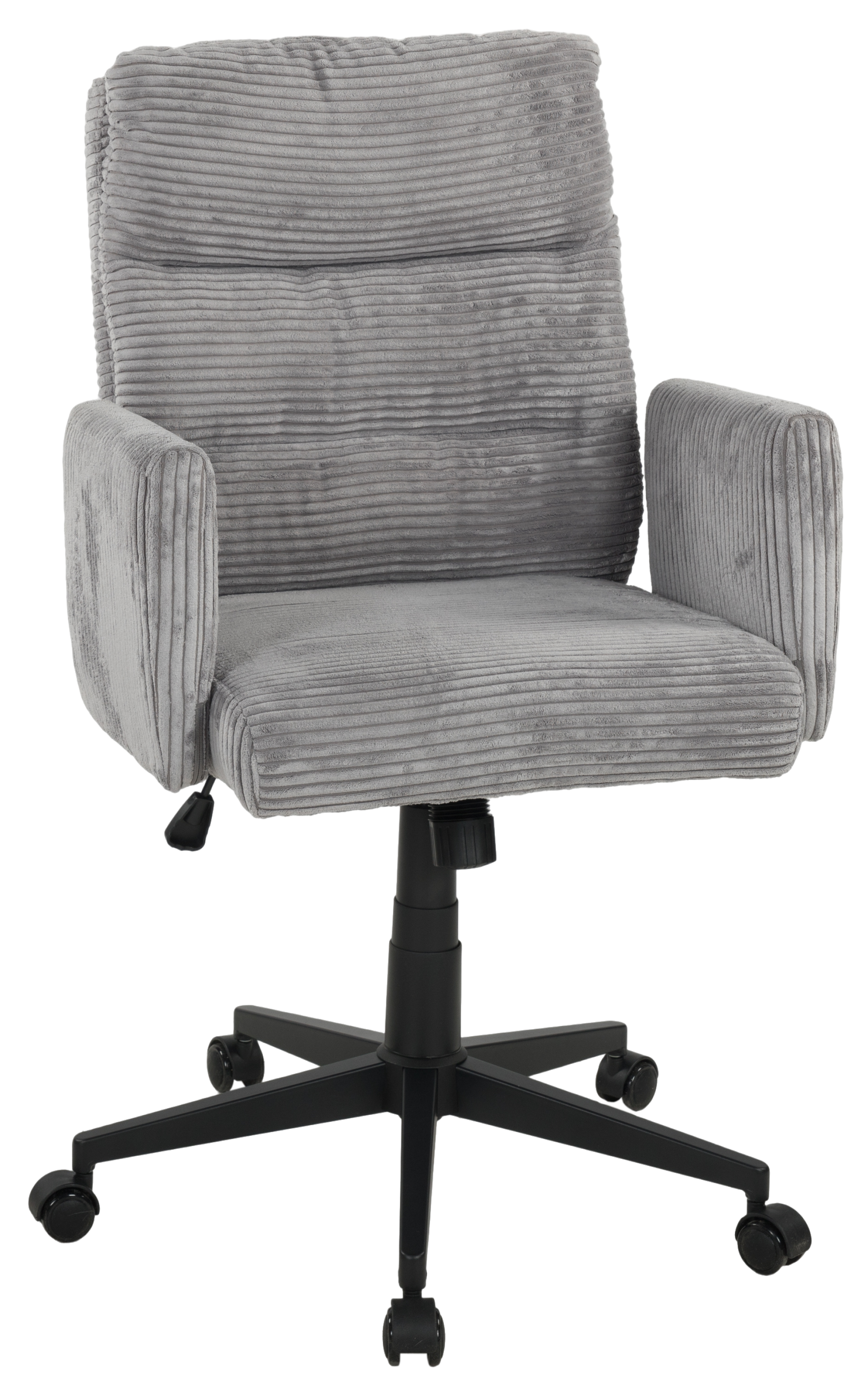 Drehstuhl DUO COLLECTION "Drehstuhl Charly", grau (grau, schwarz), B:63cm H:97cm T:66cm, 100% Polyester, Stühle, Drehstuhl, Federkern, Wippmechanik, Sitzhöhenverstellung, Sicherheitsdoppelrollen