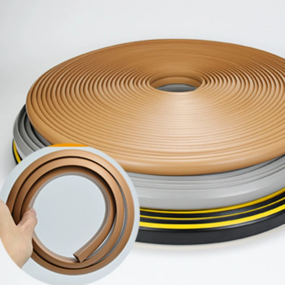 1Pc 1M/39,37in PVC Boden Draht Abdeckung Selbst-klebe Power Kabel Protector Elektrische Draht Kanal Slot kabel Ärmeln Versteck Abdeckungen Image