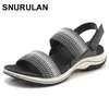 Plus Größe 36-42 Frauen Sandalen Dame Keilabsatz Schuhe Bequeme Mutter Flache Sandale Schuhe