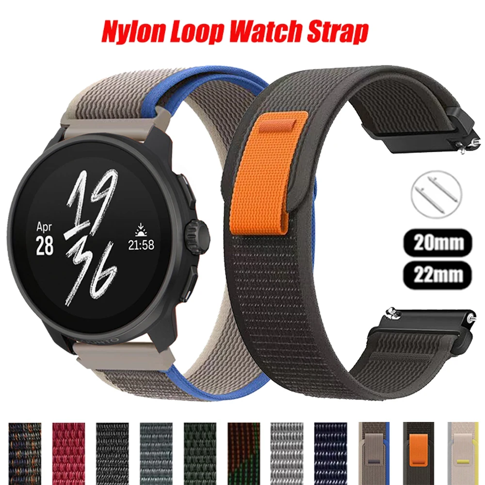 20 22 mm Nylon-Loop-Uhrenarmband für SUUNTO RACE S/OCEAN/VERTICAL/5 9 PEAK PRO Band für COROS PACE 3 2 APEX 2 Pro 42 46 mm Armband Image
