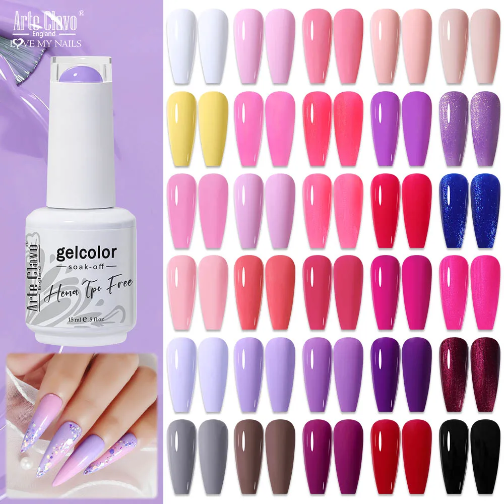 Arte Clavo Pink Purple Series Gel-Nagellack, semi-permanenter, fester Nagelgel-Lack, Soak Off UV-Gel für Base Top Coat Nails 15 ml Image