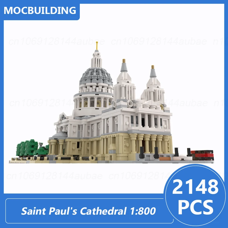 Heilige Pauls Kathedrale Maßstab 1:800 Architektur Modell Moc Bausteine Diy Montieren Ziegel Display Weihnachten Spielzeug Geschenke 2148PCS Image