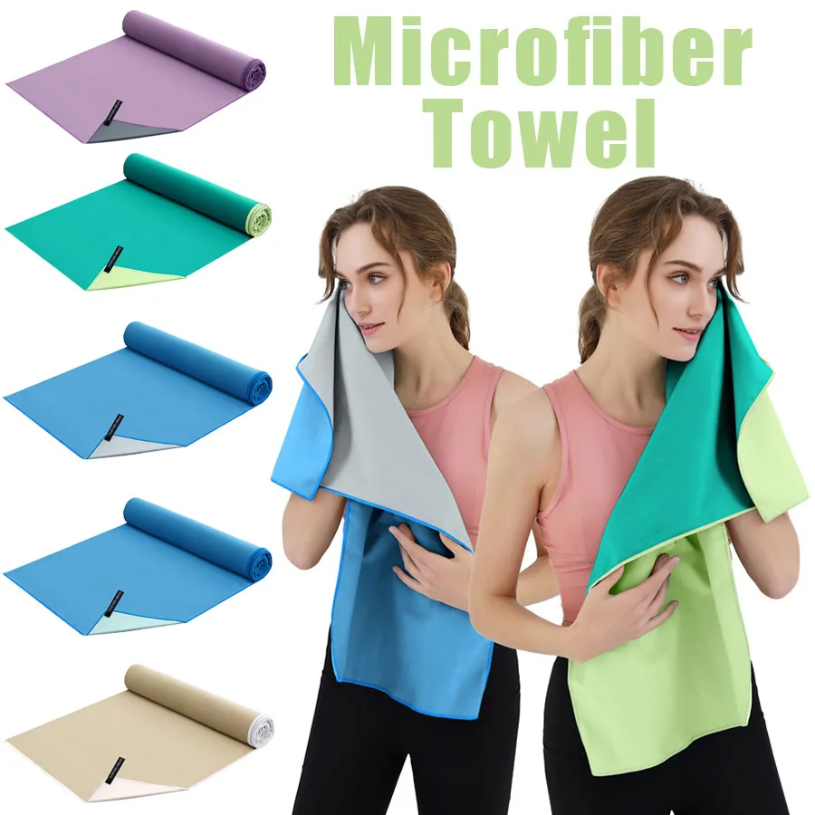Leichtes, schnell trocknendes Sporthandtuch – superweiches, saugfähiges, doppelseitiges Handtuch für Fitness, Camping, Strand und Reisen Image