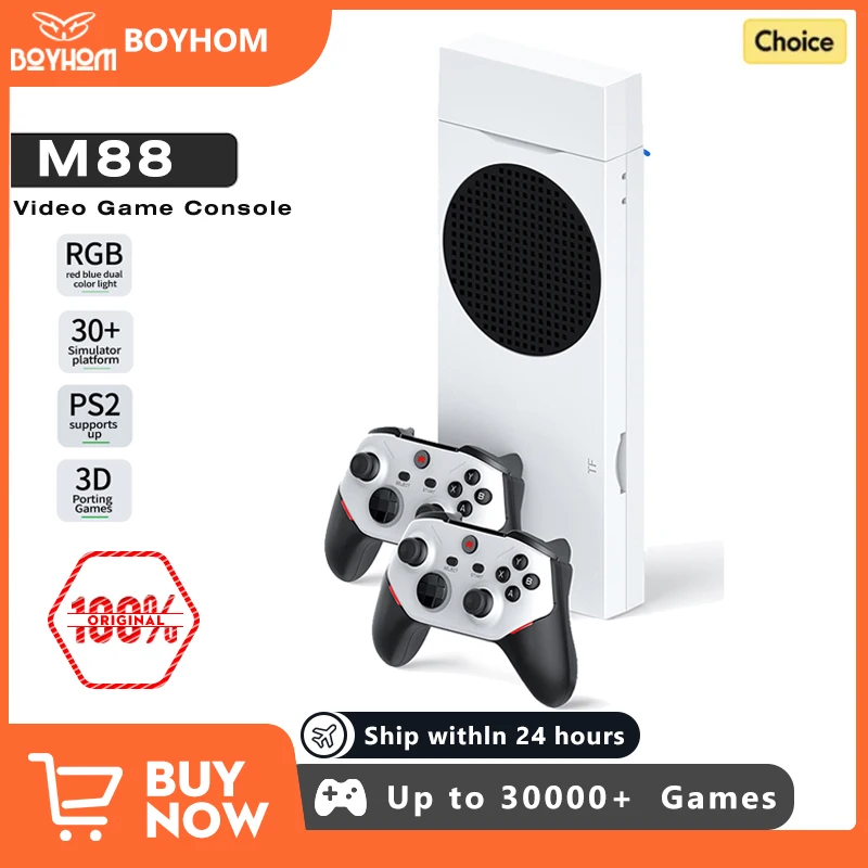 BOYHOM M88 Retro-Videospielkonsolen Super Console wiederaufladbarer kabelloser Gamecontroller RGB-Beleuchtung für PS2/PS1/SS/DC/N64/MAME Image