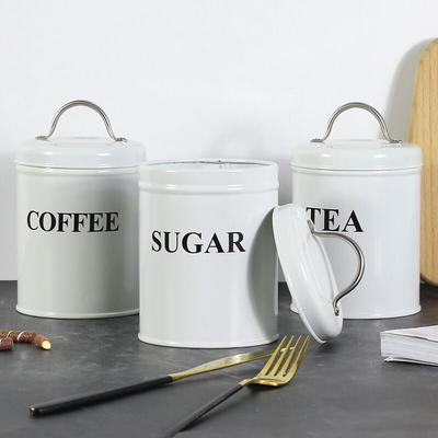 Csparkv - Kitchen Craft 3-teiliges Aufbewahrungsset für weißen Tee, Kaffee und Zucker, Kanister aus Image