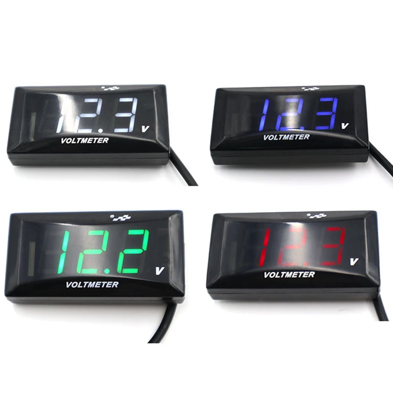 Mini-LED-Anzeige Digital Voltmeter Panel Volt Spannungs messer Tester Reverse Connection Schutz 12V für Auto Motorrad Universa Image