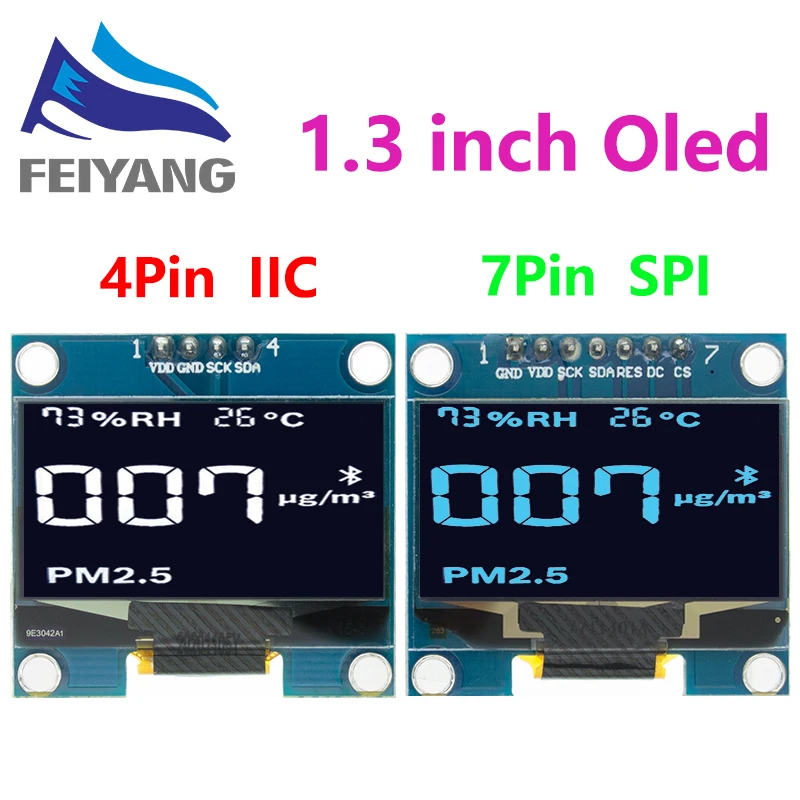 1,3-Zoll-OLED-Modul SPI/IIC I2C Kommunizieren Sie weiße/blaue Farbe 128 x 64 1,3-Zoll-OLED-LCD-LED-Anzeigemodul 1,3-Zoll-OLED-Modul Image