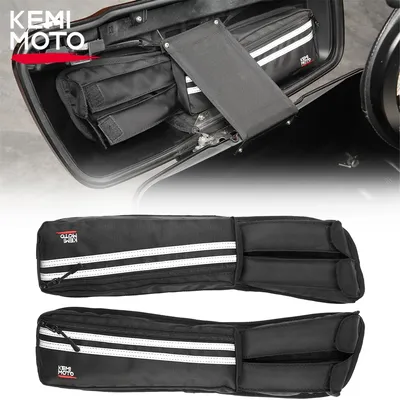 Motorcycle Saddlebag Lid Storage Bag Organizers 2 Pack for Touring Street Glide Road King Road Glide