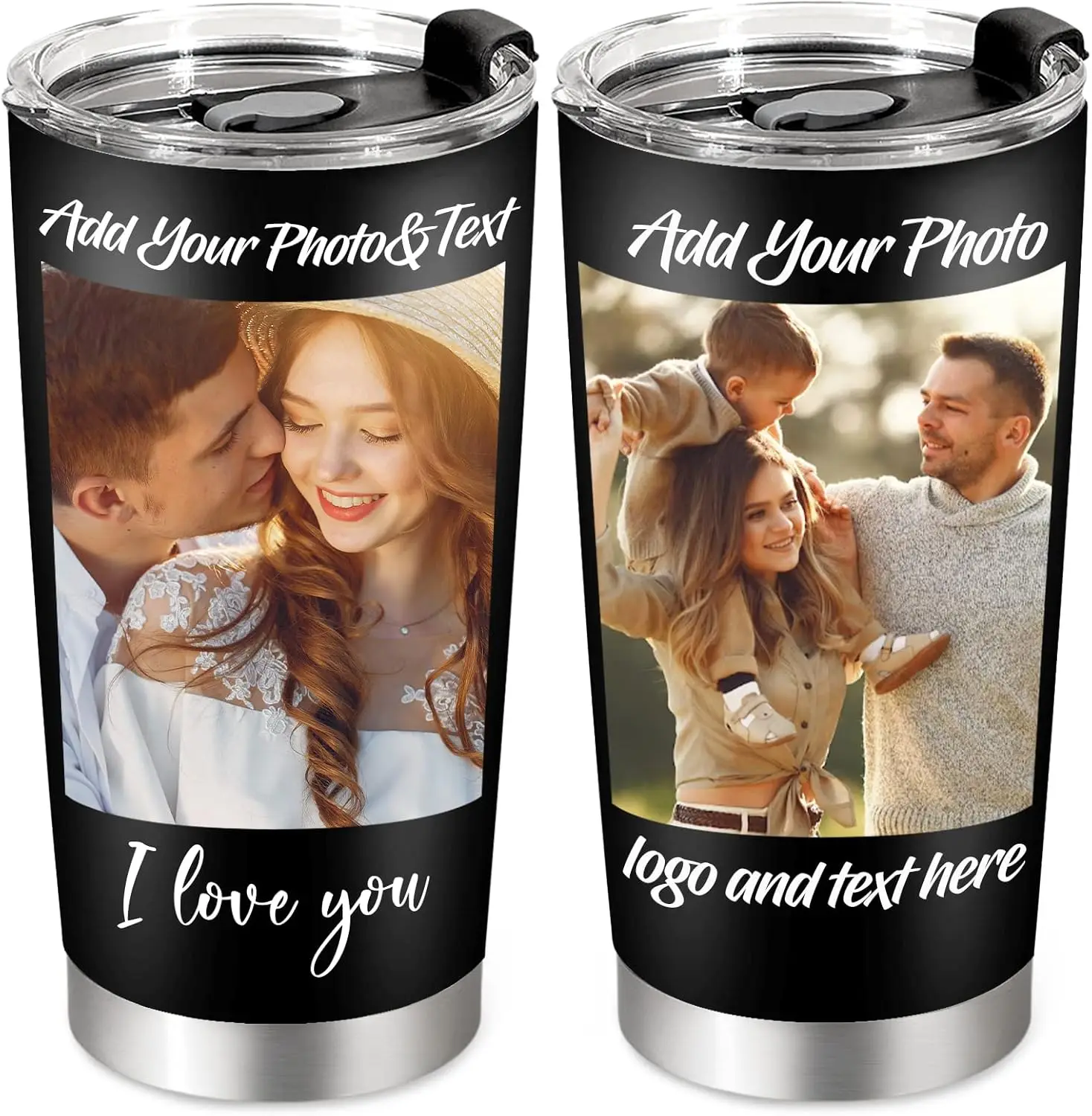 Bicchiere personalizzato Bicchiere da caffè personalizzato Incisione laser con nome Bicchiere da viaggio in acciaio inossidabile da 20 Oz