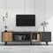 Meuble TV en bois 200 x 40 x 55,5 cm, adapté pour téléviseur 90 pouces, avec rangement, meuble de