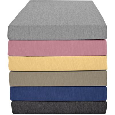 Spannbettlaken KUM "Polycotton Spannbetttuch", blau (navy), B:180-200cm L:200cm, Polycotton, Obermaterial: 52% Baumwolle, 48% Polyester, Laken Image