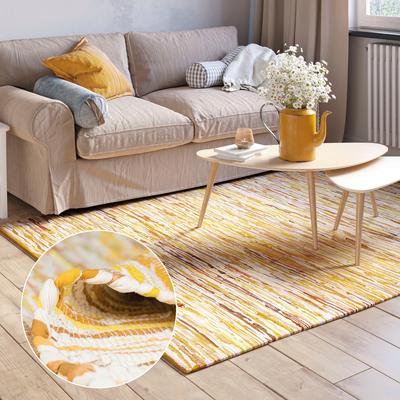 Teppich "Ameer", gelb (gelb mix), B:160cm H:10mm L:230cm, Baumwolle, Polyester, MYFLAIR MÖBEL & ACCESSOIRES, Teppiche, Handweb Teppich, 90% Baumwolle, handgewebt, Scandi Image