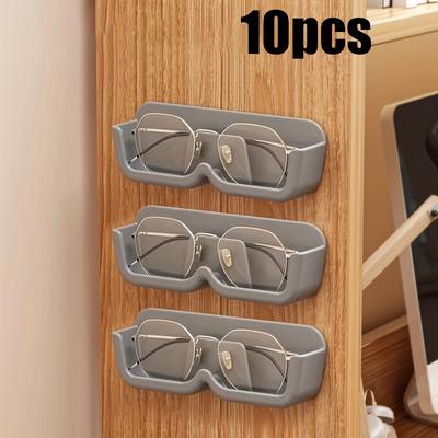 TEMU 10pcs Glasses Storage Box Perforation-free Fashion Glasses Storage Wall Hanging Decoration Wall Display Glasses Storage Rack, Floating Shelves Image