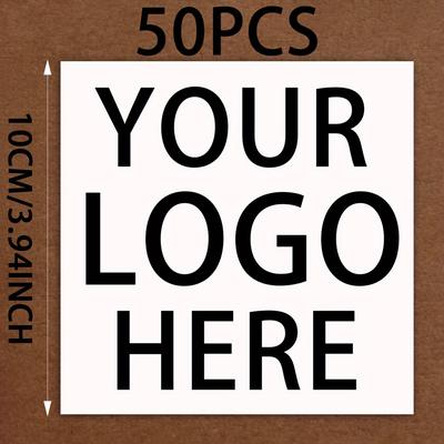 TEMU 25/50/100pcs Custom Waterproof Vinyl Stickers For Gift Packaging - , Wedding Decor, Diy - Durable Pvc, Mixed Colors, Personalized Labels, Water Bottle Stickers Image
