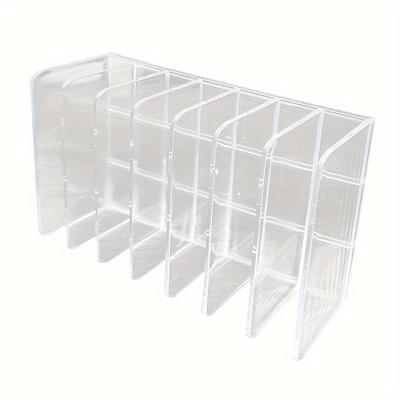TEMU 1pc Clear Pvc 7-slot Makeup & Toothpaste Organizer - Sleek, No-install Cosmetic Storage Rack For Bathroom, Vanity, Office - Polished Finish, Lightweight & Odorless Image